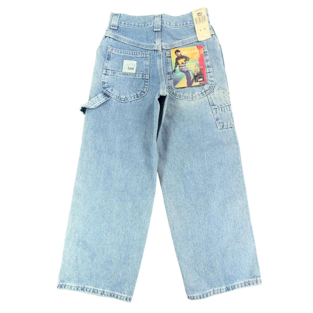 Lee 90s Vintage Wide Leg Carpenter Jeans Boys 9 Reg Blue Retro Stone NWT C549